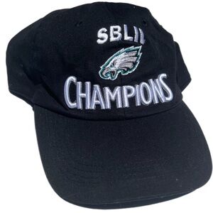 Philadelphia, Eagles Super Bowl embroidered black and white strap back dad hat